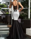 Rochie Speciala Tip Sirena cu Paiete Argintii LC60633A1